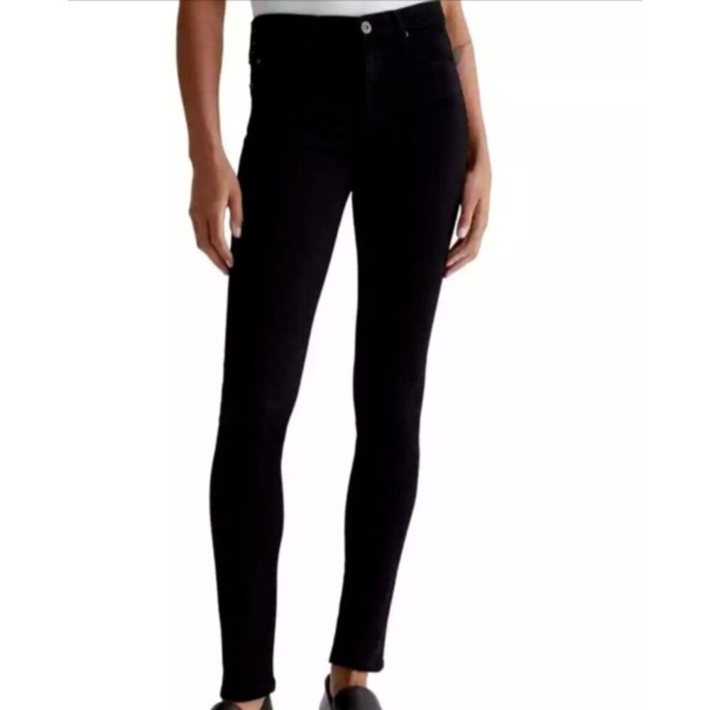 AG Adriano Goldschmied The Prima Mid Rise Cigarette Leg Jeans Black Sz 25